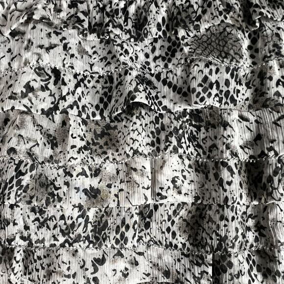 Massimo Dutti Python Print Black & Off-White Ruffled Skirt - SIze EU 40 / US 9 - Picture 3 of 7